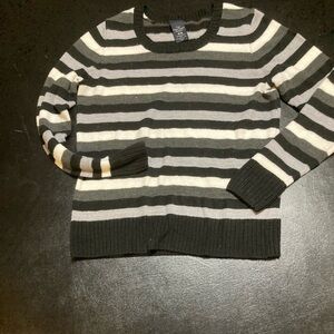 Faded Glory Black and White Striped Women's Sweatshirt